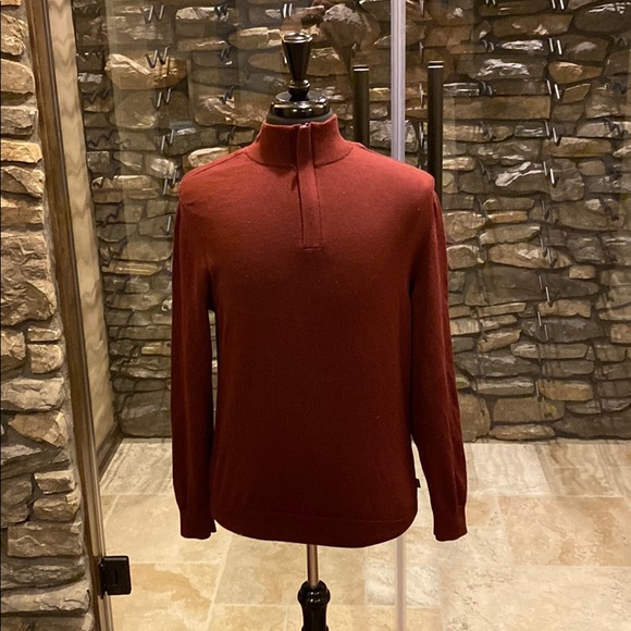 Cotton wool HUGO BOSS red pull over red sweater - Picture 2 of 5